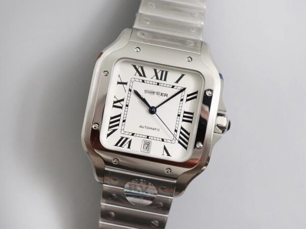 SANTOS WSSA0009 BV FACTORY STAINLESS STEEL WHITE DIAL - 图片 3