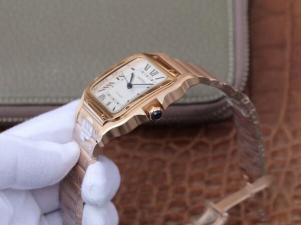 SANTOS 40MM BV FACTORY 18K ROSE GOLD CASE WHITE DIAL - 图片 5