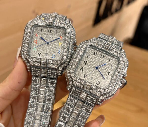 Super Cool FACTORY CARBON PLATING Full Diamond By S-Watch 40MM Silver