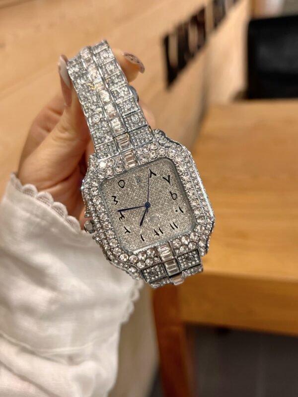 Super Cool FACTORY CARBON PLATING Full Diamond By S-Watch 40MM Silver - 图片 4