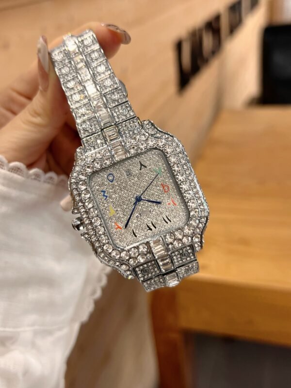 Super Cool FACTORY CARBON PLATING Full Diamond By S-Watch 40MM Silver - 图片 3